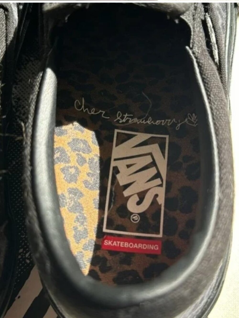 Vans x Cher Strawberry Skate Slip on Cheetah Black gold Women's 8.5 - Picture 5 of 6